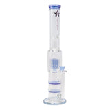 Purple Maple Glass Double Honey Comb Perc With Tree Perc And Splash Guard 20 Inches