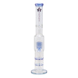 Purple Maple Glass Double Honey Comb Perc With Tree Perc And Splash Guard 20 Inches