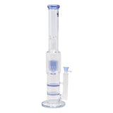 Purple Maple Glass Double Honey Comb Perc With Tree Perc And Splash Guard 20 Inches