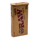 RAW Natural Unrefined 100 Tip Pre-rolled Tin Display Of 6