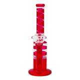Red Mini Straight Tube Honeycomb Bong 10 Inches