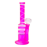 Pink Mini Straight Tube Honeycomb Bong 10 Inches