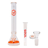 Orange Karma Series 9mm Thick Beaker 18 Inches Bong By Soul Glass
