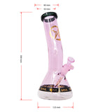 Pink Specter Series 12 Inches Bent Neck Beaker Bong by Soul Glass