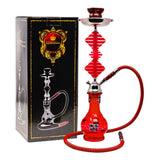 Red Glass Base Hookah 22 Inches