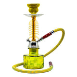 Fish Bone Yellow Glass Hookah 12 Inches