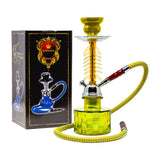 Fish Bone Yellow Glass Hookah 12 Inches