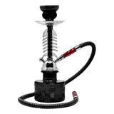 Fish Bone Black Glass Hookah 12 Inches