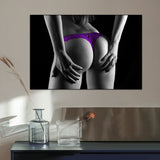 Canvas Prints Nude Woman Wine Glass Painting Black White Sexy Girl Posters Wall Art Modern Pictures for Living Room Home Decor