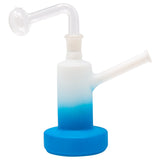 Sky Blue Flat Base Frosty Oil Bong 6 Inches