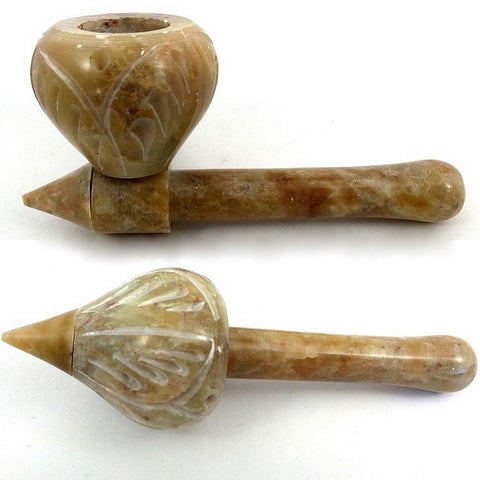 HAND MADE FERRET SHAPED STONE PIPE