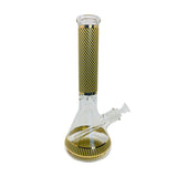 Yellow & Black Stripes 9mm Thick Glass Bong 14"