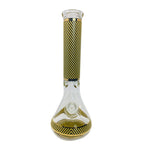 Yellow & Black Stripes 9mm Thick Glass Bong 14"