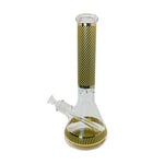 Yellow & Black Stripes 9mm Thick Glass Bong 14"