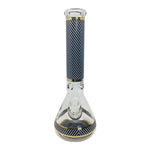 Purple & Black Stripes 9mm Thick Glass Bong 14"