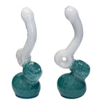 Sky Blue Frit Design Twin Colored Mini Glass Bubbler 6 Inches