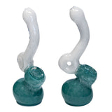 Sky Blue Frit Design Twin Colored Mini Glass Bubbler 6 Inches