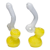 Yellow Frit Design Twin Colored Mini Glass Bubbler 6 INCHES