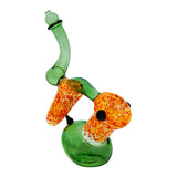 Green Double Chamber Glass Bubbler