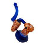 Blue Double Chamber Glass Bubbler