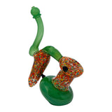 Jade Green Double Chamber Glass Bubbler