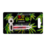 Assorted Cannabis Leaf Metal Pipe 4 Inches