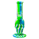 Cannatonik Silicone Striped Green Blue Skull Bong