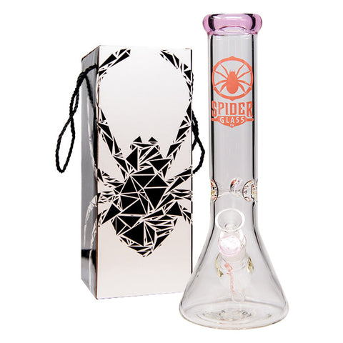 Pink Spider Glass Bong 12 Inches