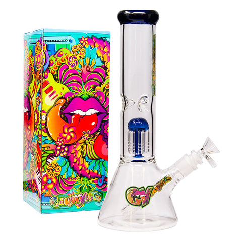 GanjaVibes Tree Percolator Blue Glass Bong 12 Inches