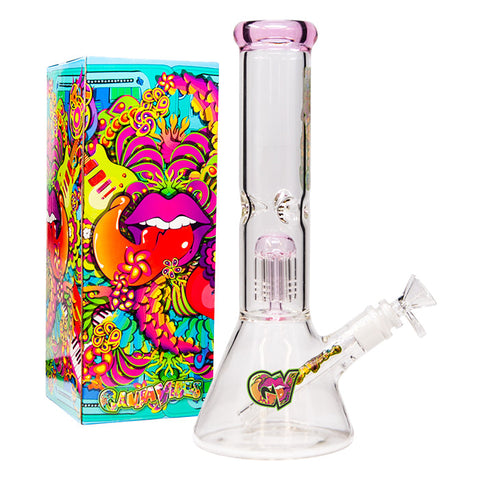 Ganjavibes Tree Percolator Pink Glass Bong 12 Inches