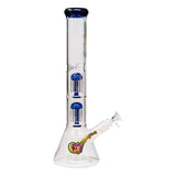 Ganjavibes Double Tree Percolator Blue Glass Bong 14 Inches