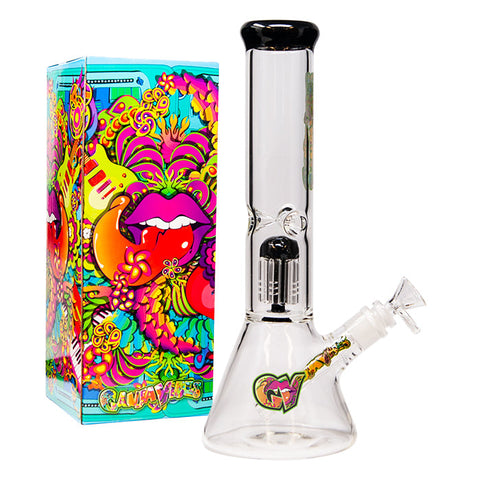 Ganjavibes Tree Percolator Grey Glass Bong 12 Inches