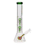 Ganjavibes Double Tree Percolator Green Glass Bong 14 Inches