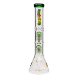 Ganjavibes Double Tree Percolator Green Glass Bong 14 Inches