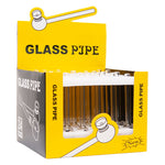 Clear Glass Pipe with Metal Bowl 5 Inches