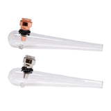 Clear Glass Pipe 5 Inches With Metal Bowl