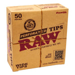 RAW PERFORATED WIDE TIPS 50 PER BOX