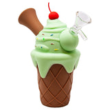 Green Ice Cream Cone Silicone Pipe