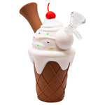 White Ice Cream Cone Silicone Pipe