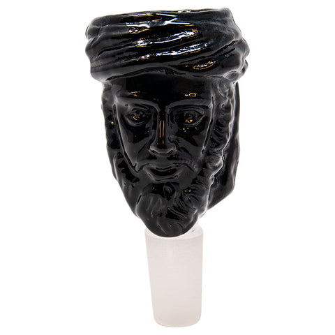 Turban Guy dark black glass bowl 14mm