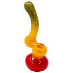 Rasta Colored Glass Bubbler 7 Inches