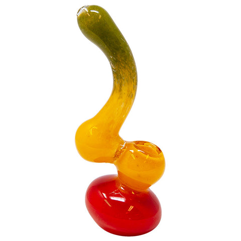 Rasta Colored Glass Bubbler 7 Inches