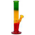 Rasta Coloured Cylindrical Medium Glass Bong