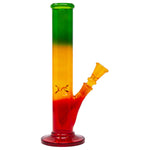 Rasta Coloured Cylindrical Medium Glass Bong