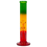 Rasta Coloured Cylindrical Medium Glass Bong