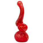 Red Swirl Design Glass Bubbler