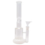 Straight White Honey Comb Glass Bong