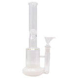 Straight White Honey Comb Glass Bong