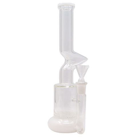 Straight White Honey Comb Glass Bong