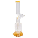 Straight Yellow Honey Comb Glass Bong